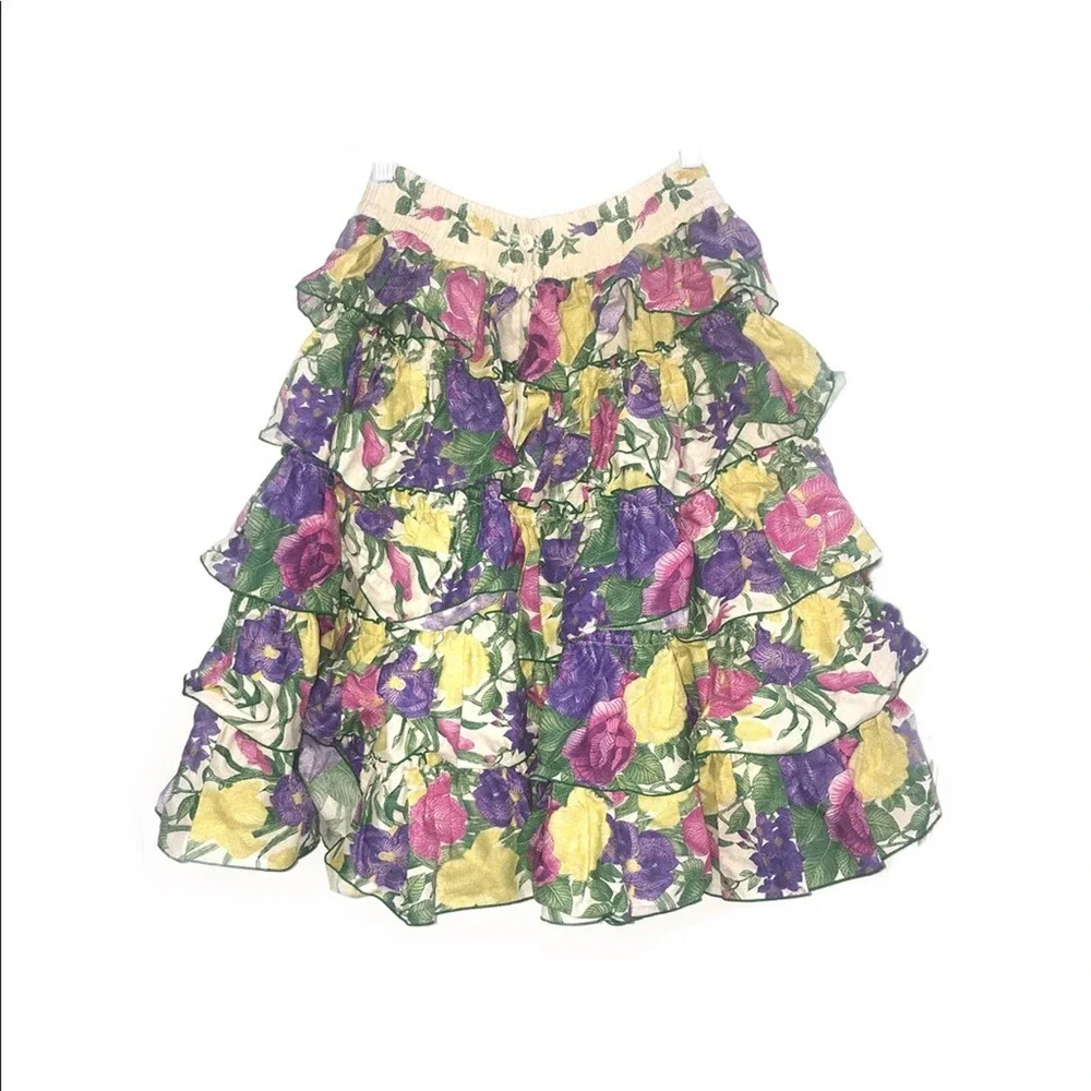Western Floral Ruffle Full Skirt - Picture 5 of 5
